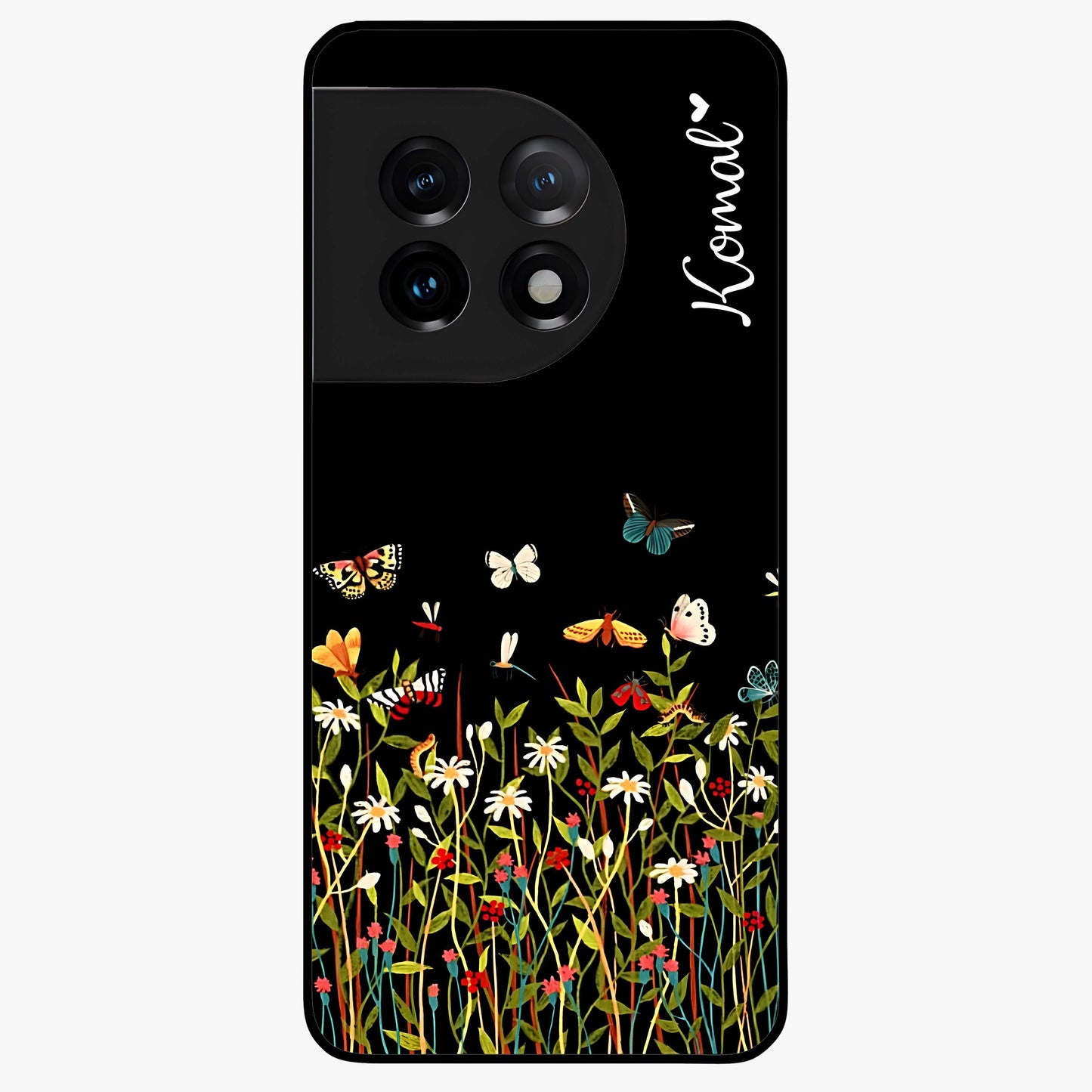 Dark Bloom Wonderland Custom Name Glass Case for OnePlus 11 |1+11