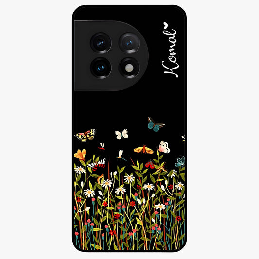 Dark Bloom Wonderland Custom Name Glass Case for OnePlus 11 |1+11