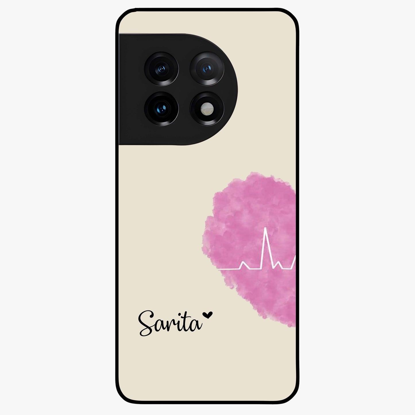 Heartbeat of Love Custom Name Glass Case for OnePlus 11 |1+11