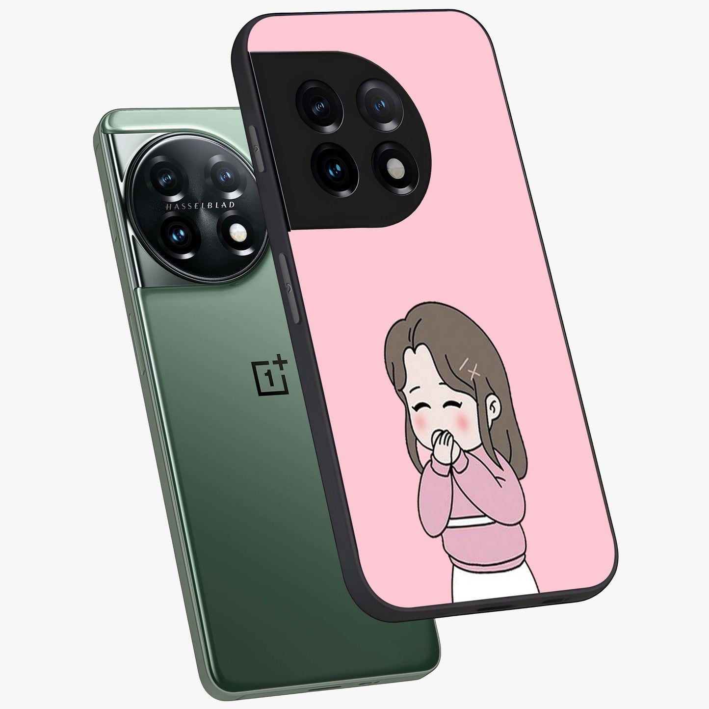 Blushing Love Moment Custom Name Glass Case for OnePlus 11 |1+11