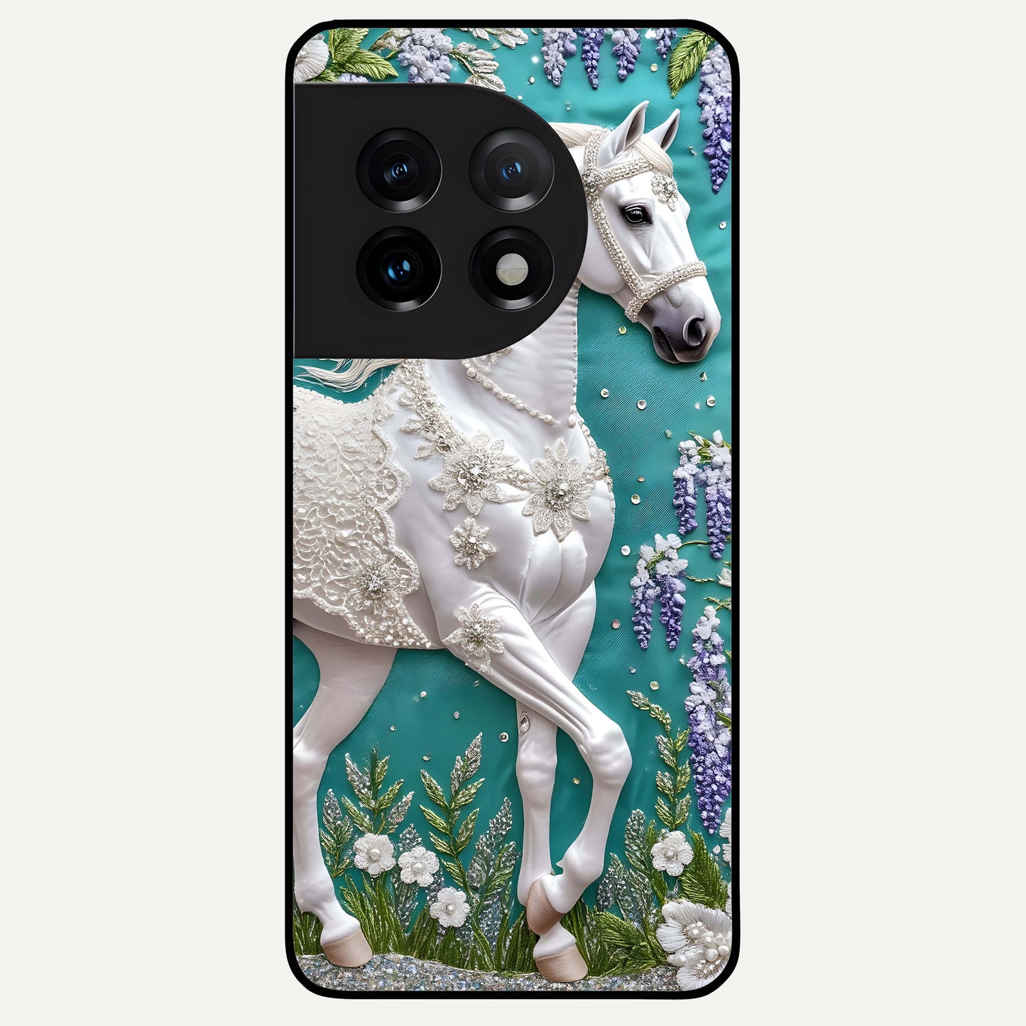 Majestic Floral Stallion Glass Case for OnePlus 11 |1+11