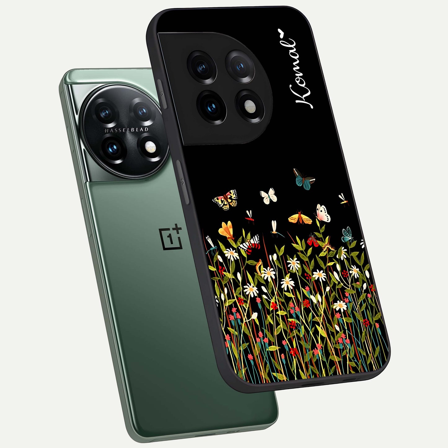 Dark Bloom Wonderland Custom Name Glass Case for OnePlus 11 |1+11