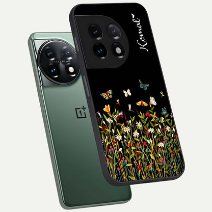 Dark Bloom Wonderland Custom Name Glass Case for OnePlus 11 |1+11