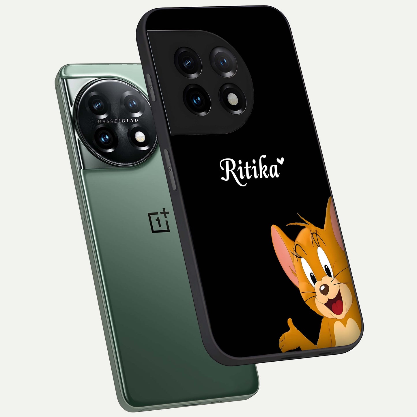 Forever Chasing Love Jerry Custom Name Glass Case for OnePlus 11 |1+11