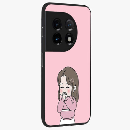 Blushing Love Moment Custom Name Glass Case for OnePlus 11 |1+11