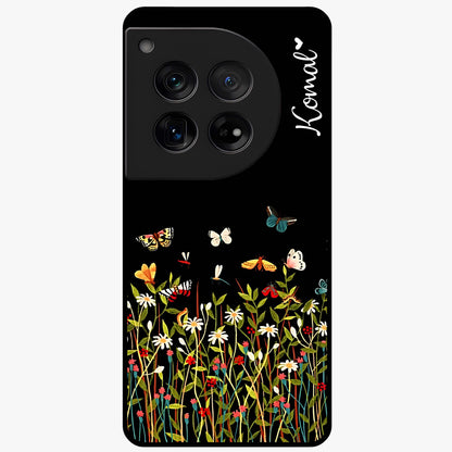 Dark Bloom Wonderland Custom Name Glass Case for OnePlus 12 |1+12