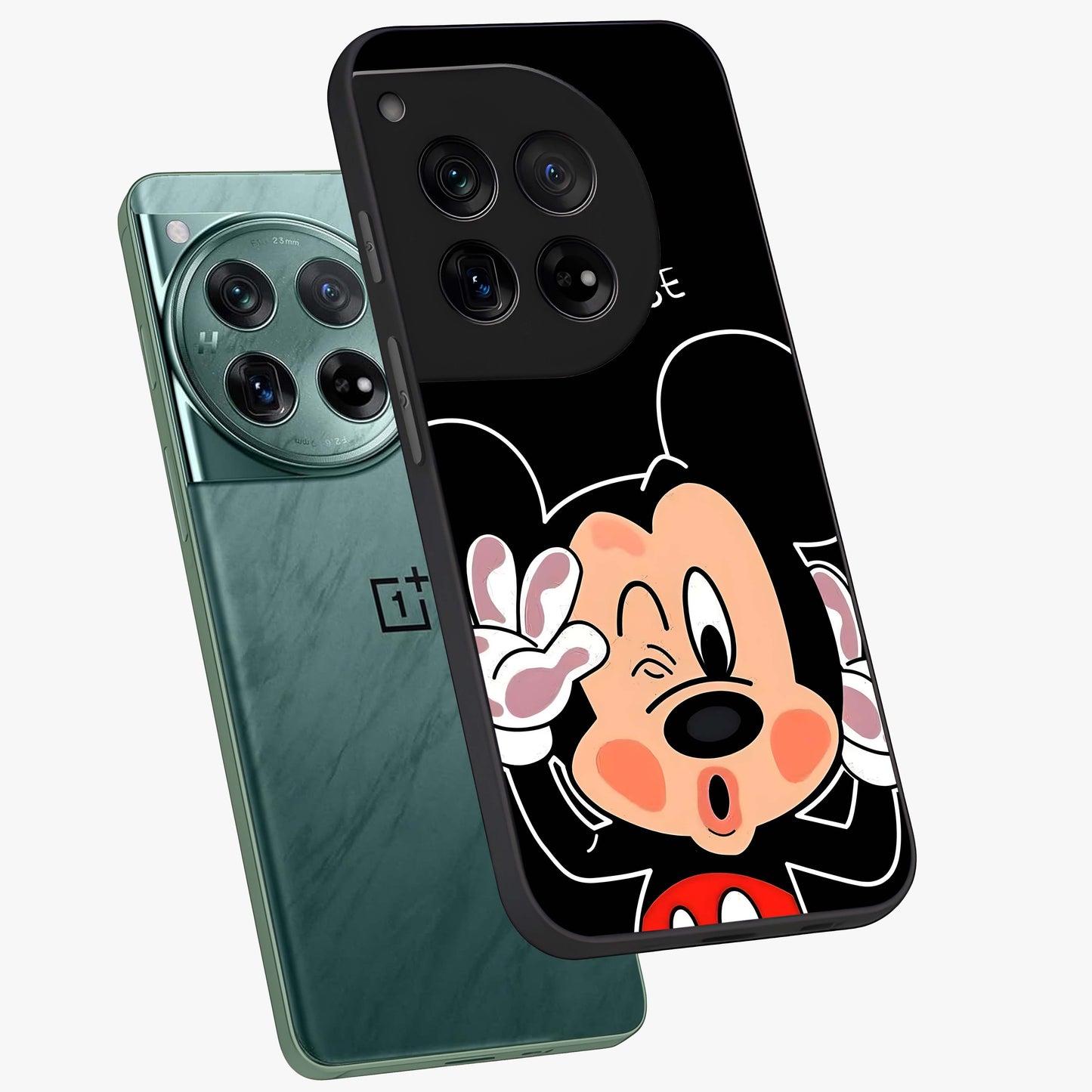 Cute Mickey Love Custom Name Glass Case for OnePlus 12 |1+12