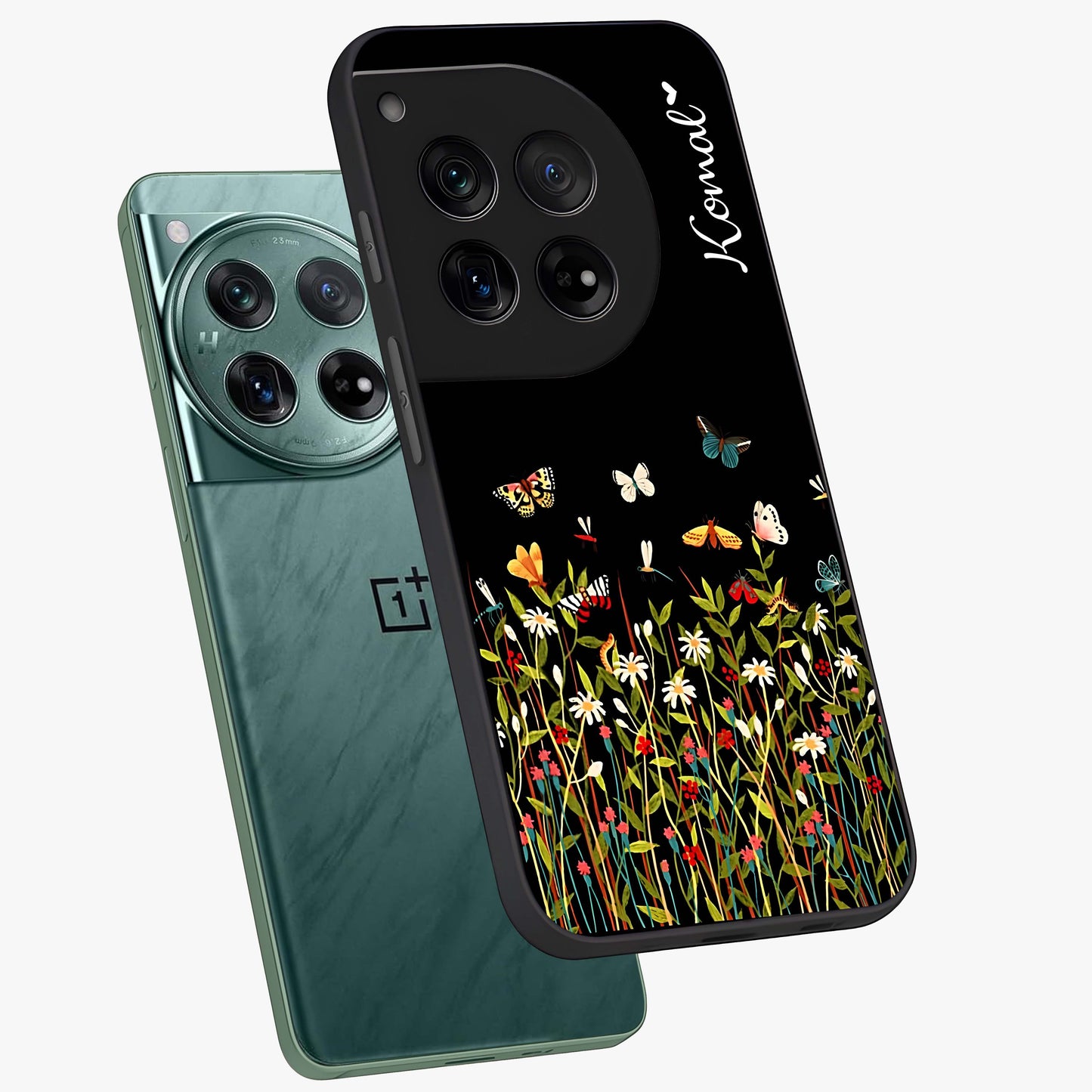 Dark Bloom Wonderland Custom Name Glass Case for OnePlus 12 |1+12