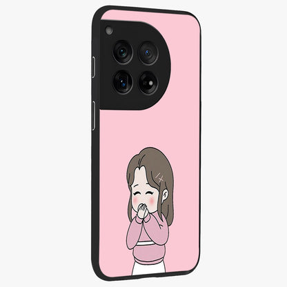 Blushing Love Moment Custom Name Glass Case for OnePlus 12 |1+12
