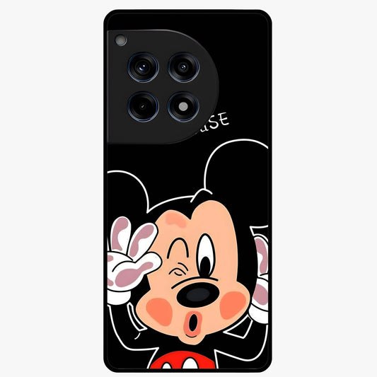 Cute Mickey Love Custom Name Glass Case for OnePlus 12R |1+12R