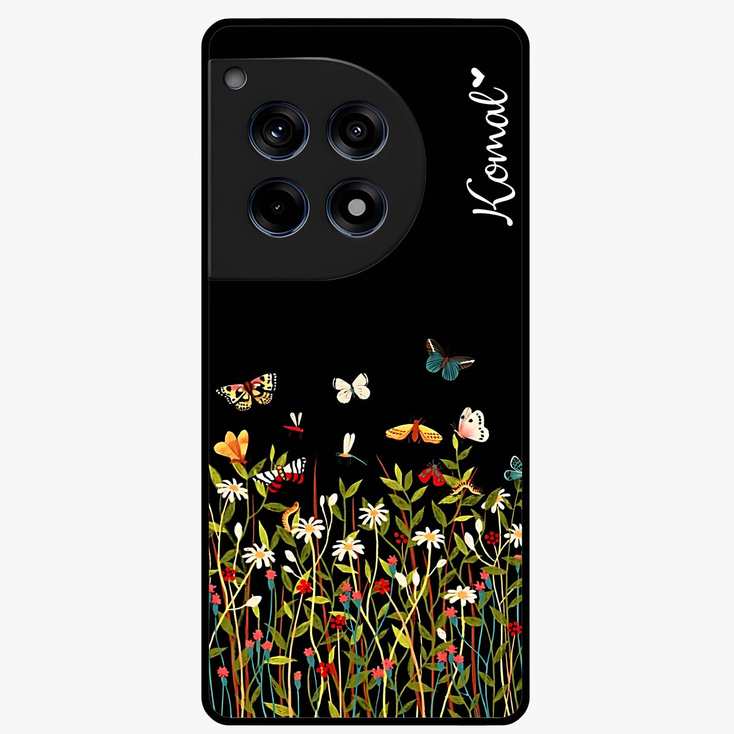 Dark Bloom Wonderland Custom Name Glass Case for OnePlus 12R |1+12R