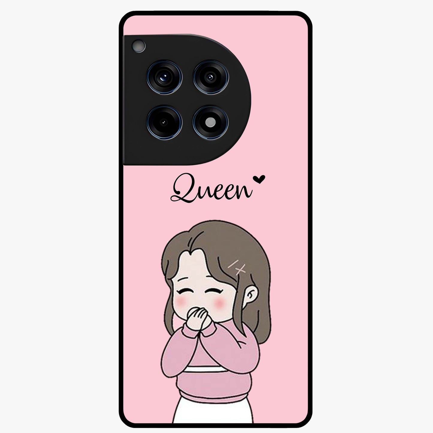 Blushing Love Moment Custom Name Glass Case for OnePlus 12R |1+12R