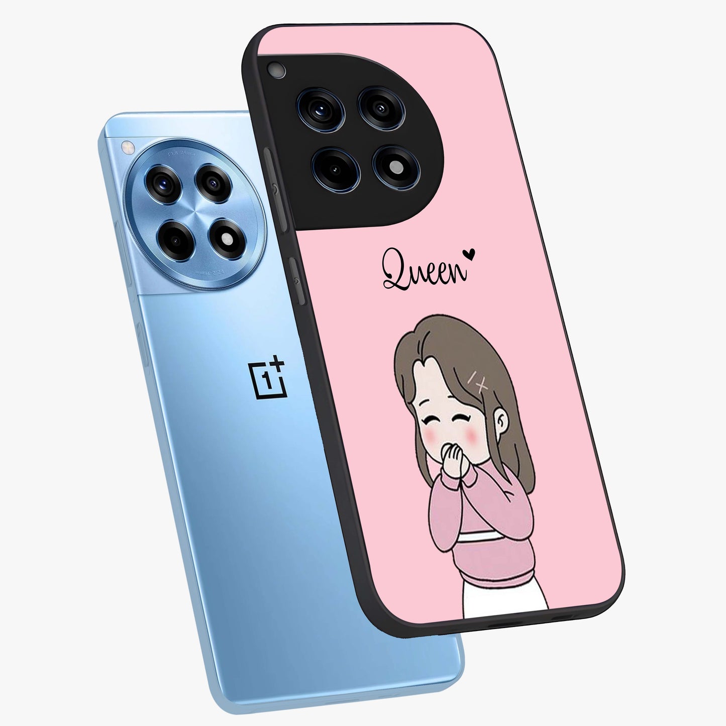 Blushing Love Moment Custom Name Glass Case for OnePlus 12R |1+12R