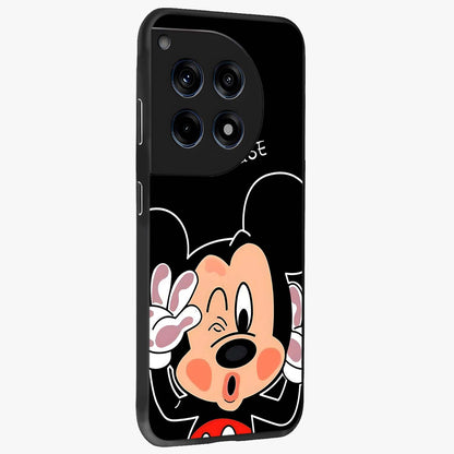 Cute Mickey Love Custom Name Glass Case for OnePlus 12R |1+12R