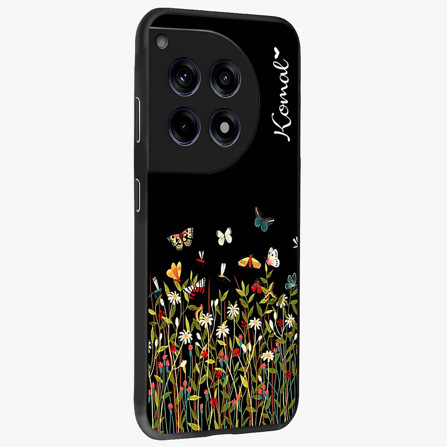 Dark Bloom Wonderland Custom Name Glass Case for OnePlus 12R |1+12R
