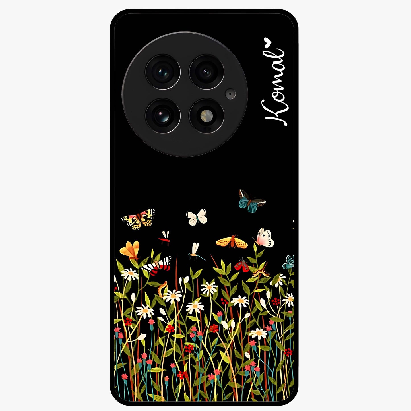 Dark Bloom Wonderland Custom Name Glass Case for OnePlus 13 |1+13