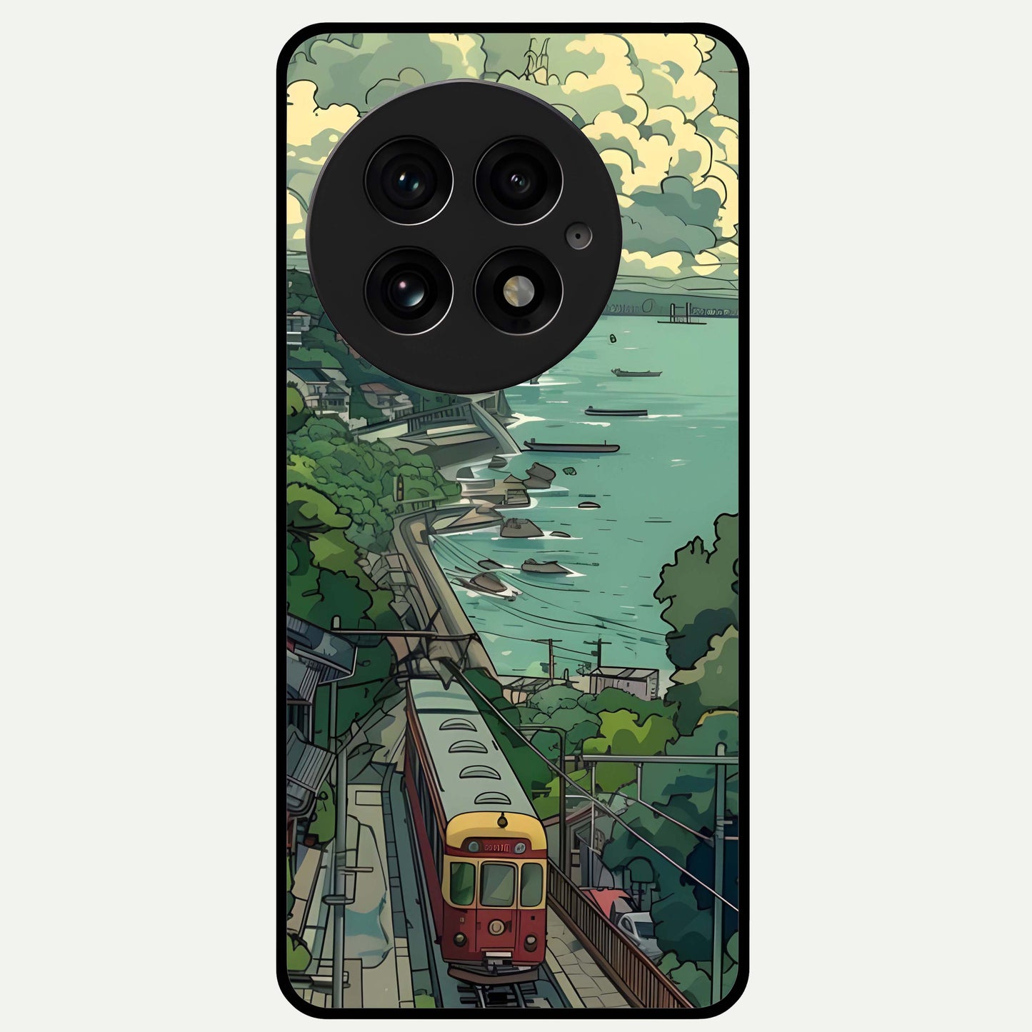 Seaside Train Ride Glass Case for OnePlus 13 |1+13