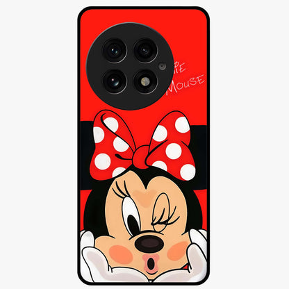 Cute Minnie Love Custom Name Glass Case for OnePlus 13 |1+13