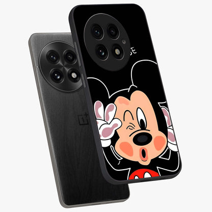 Cute Mickey Love Custom Name Glass Case for OnePlus 13 |1+13
