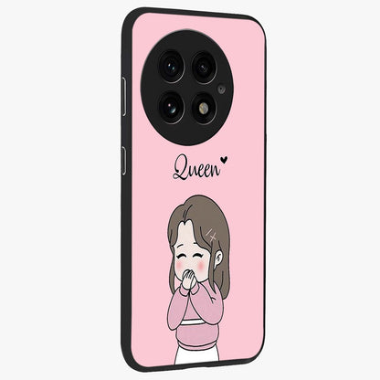 Blushing Love Moment Custom Name Glass Case for OnePlus 13 |1+13