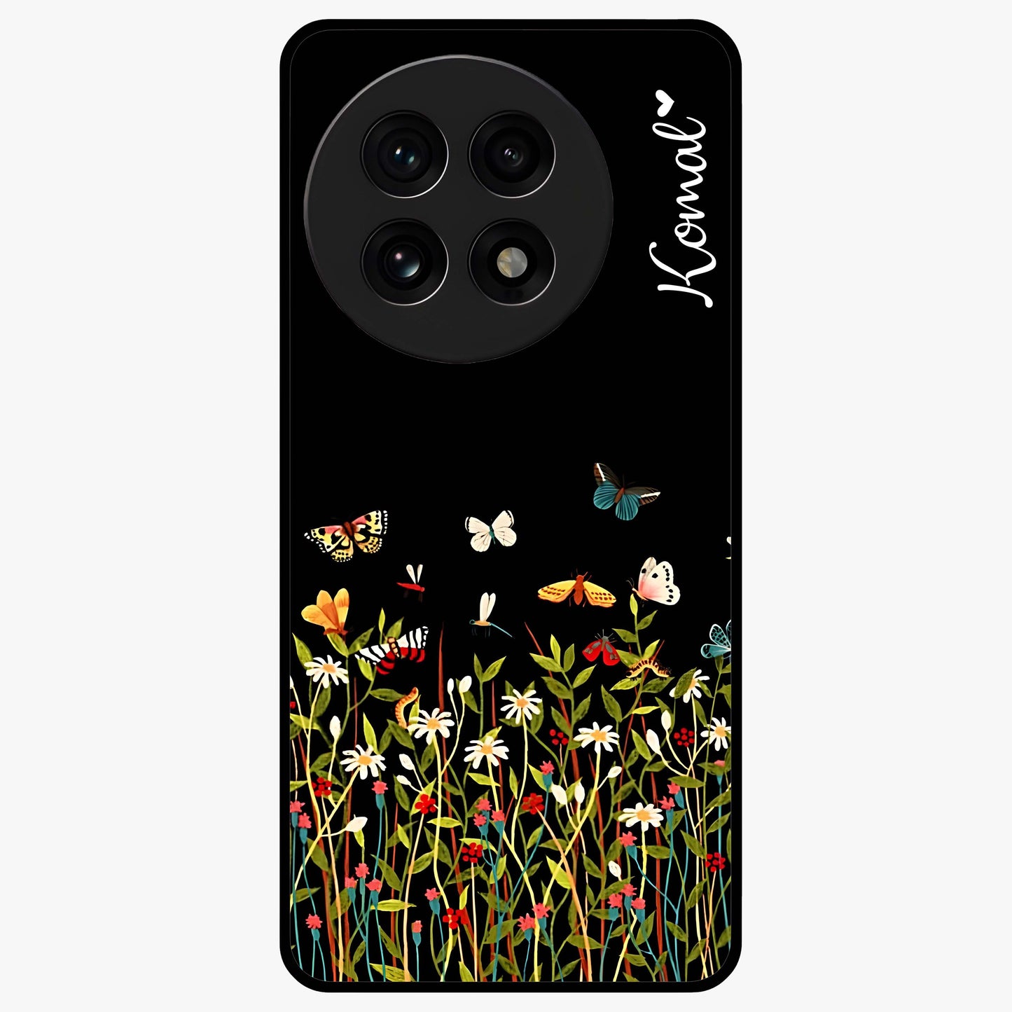 Dark Bloom Wonderland Custom Name Glass Case for OnePlus 13R |1+13R