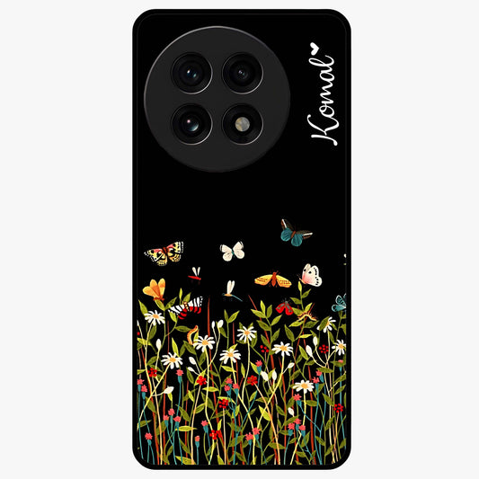 Dark Bloom Wonderland Custom Name Glass Case for OnePlus 13R |1+13R