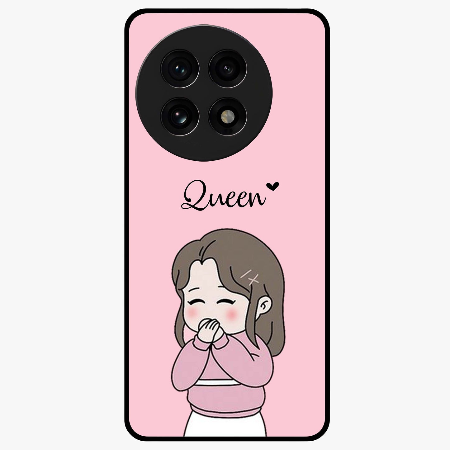 Blushing Love Moment Custom Name Glass Case for OnePlus 13R |1+13R