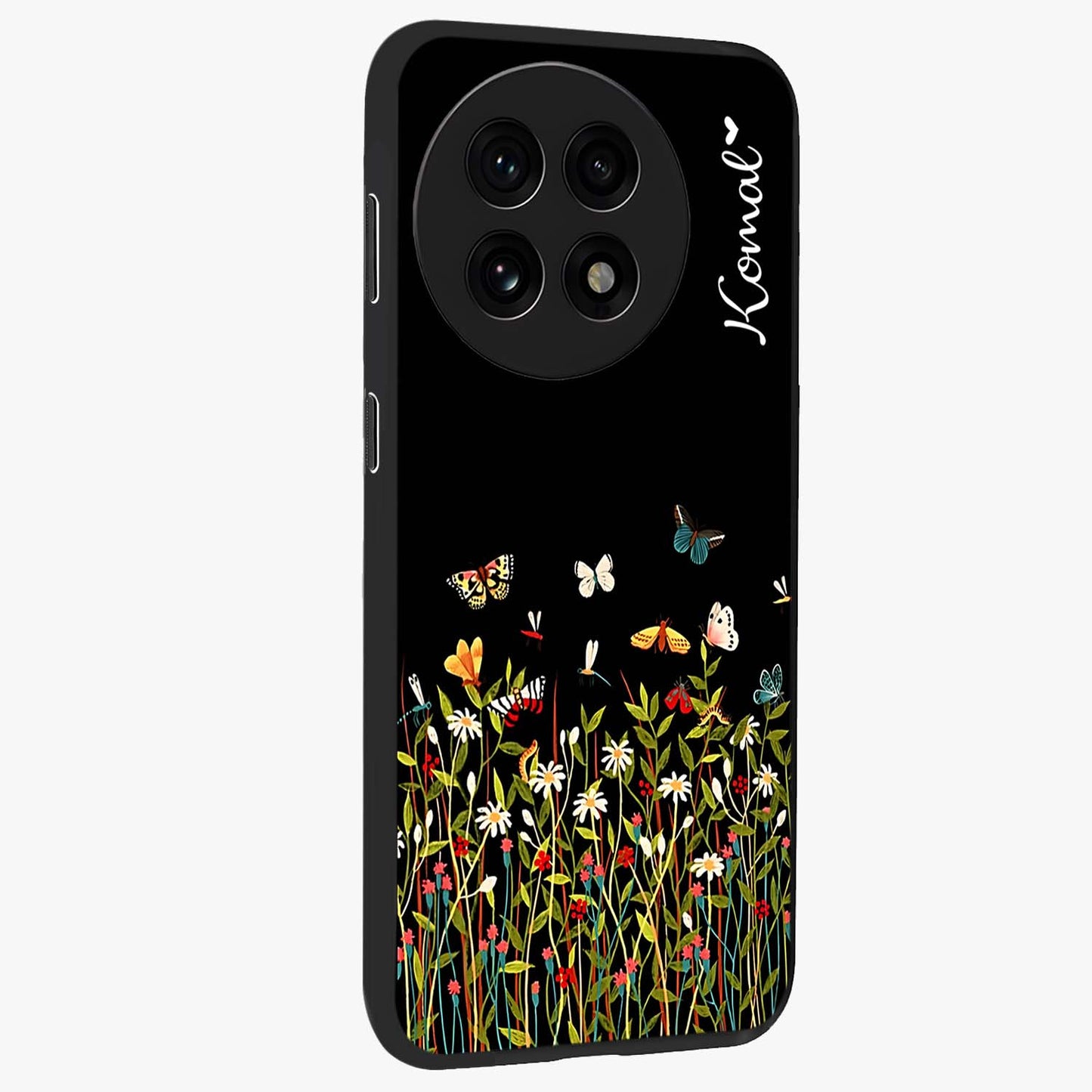 Dark Bloom Wonderland Custom Name Glass Case for OnePlus 13R |1+13R