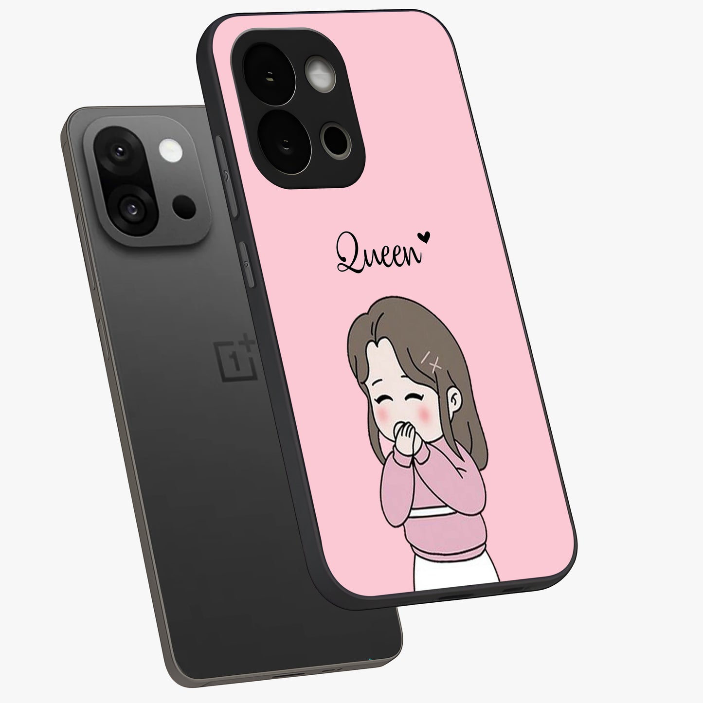 Blushing Love Moment Custom Name Glass Case for OnePlus 13S |1+13S