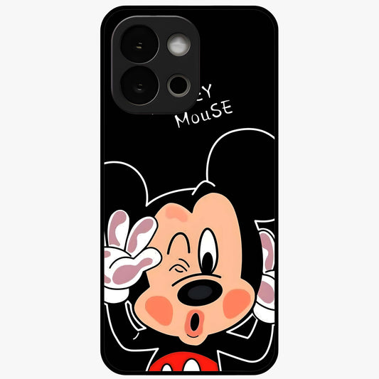 Cute Mickey Love Custom Name Glass Case for OnePlus 13S |1+13S