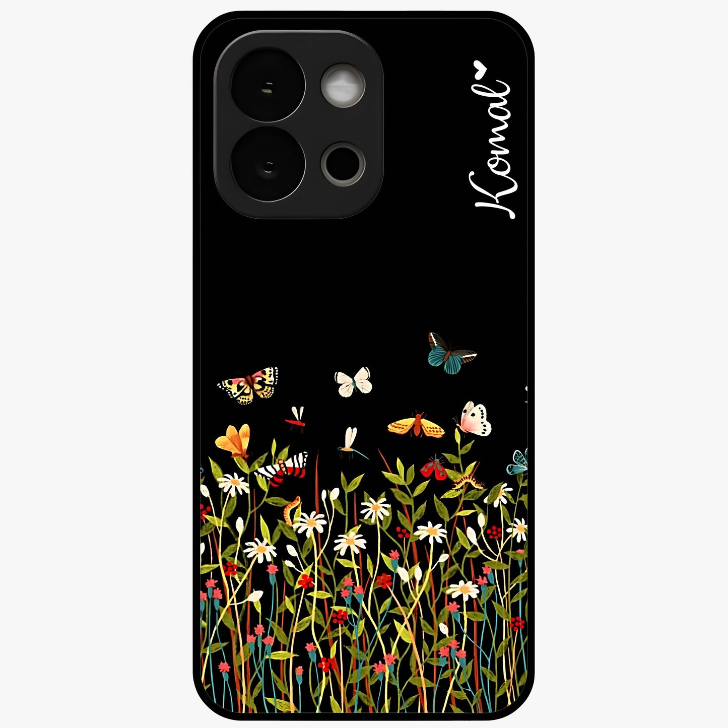Dark Bloom Wonderland Custom Name Glass Case for OnePlus 13S |1+13S