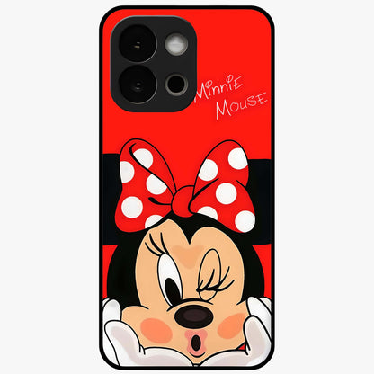 Cute Minnie Love Custom Name Glass Case for OnePlus 13S |1+13S