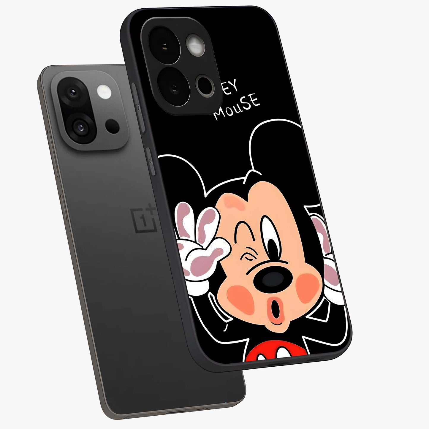 Cute Mickey Love Custom Name Glass Case for OnePlus 13S |1+13S