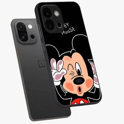 Cute Mickey Love Custom Name Glass Case for OnePlus 13S |1+13S