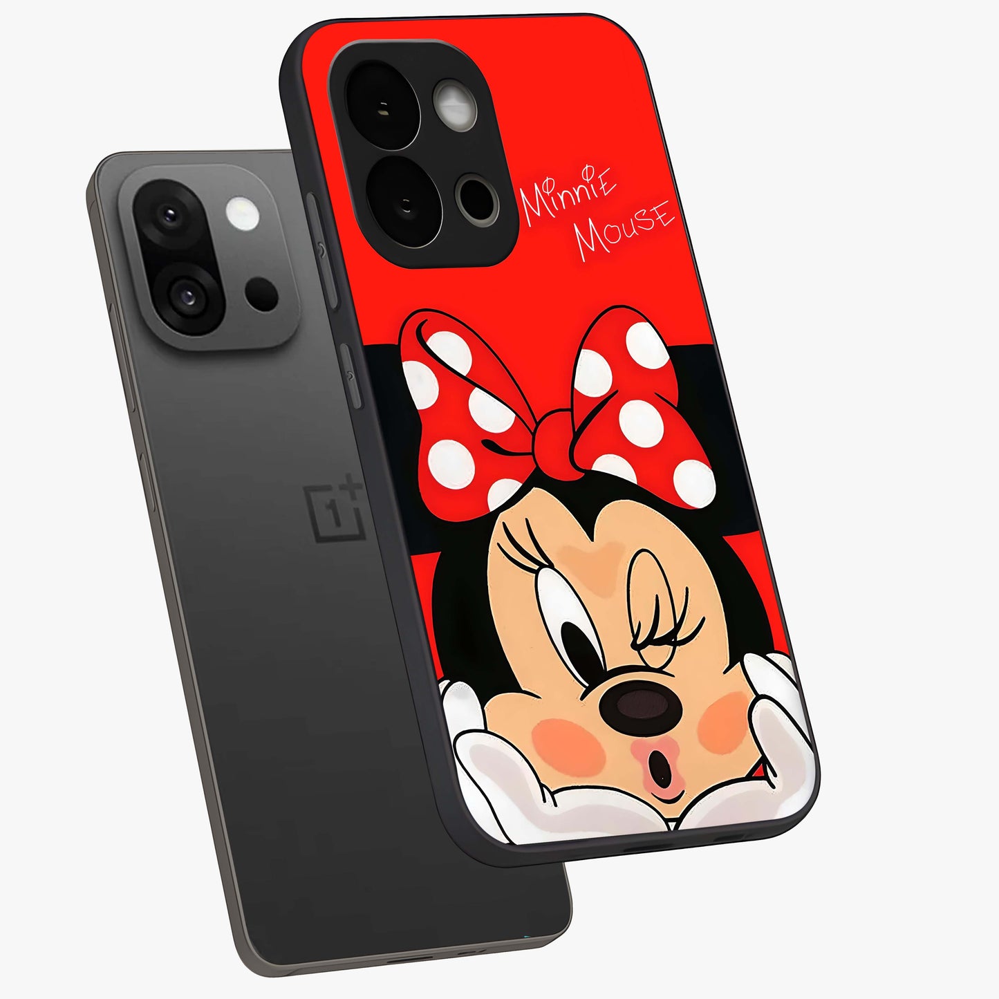 Cute Minnie Love Custom Name Glass Case for OnePlus 13S |1+13S