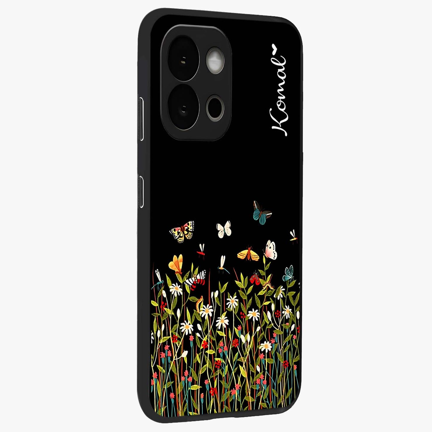 Dark Bloom Wonderland Custom Name Glass Case for OnePlus 13S |1+13S