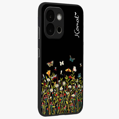 Dark Bloom Wonderland Custom Name Glass Case for OnePlus 13S |1+13S