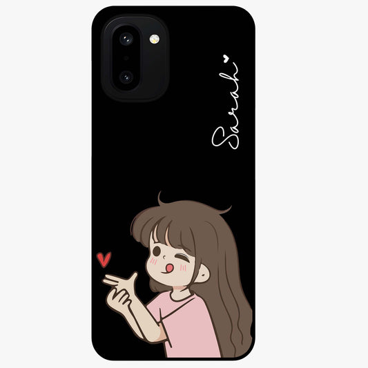 Cute Girl Firing Heart Glass Case for OnePlus 15R |1+15R