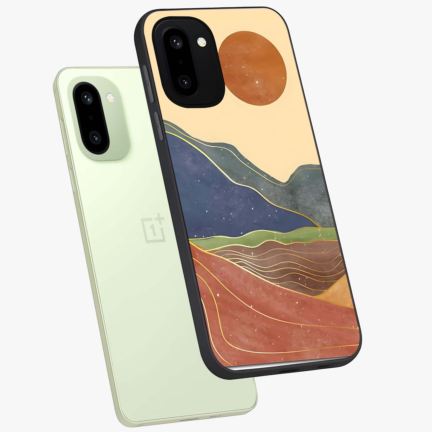 Abstract Mountain Glow Glass Case for OnePlus 15R |1+15R