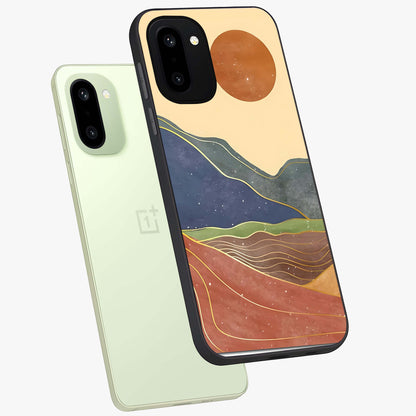 Abstract Mountain Glow Glass Case for OnePlus 15R |1+15R