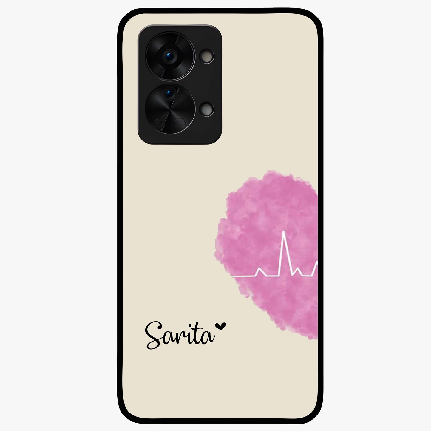 Heartbeat of Love Custom Name Glass Case for OnePlus Nord 2T |1+Nord 2T
