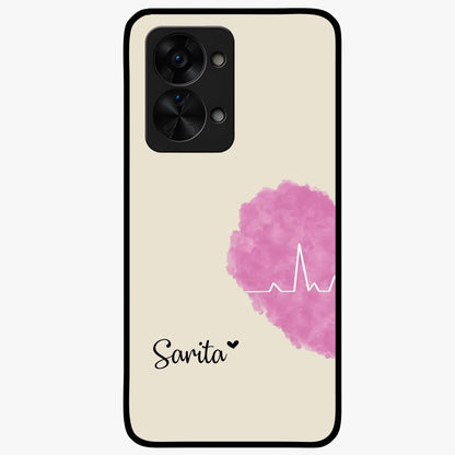 Heartbeat of Love Custom Name Glass Case for OnePlus Nord 2T |1+Nord 2T