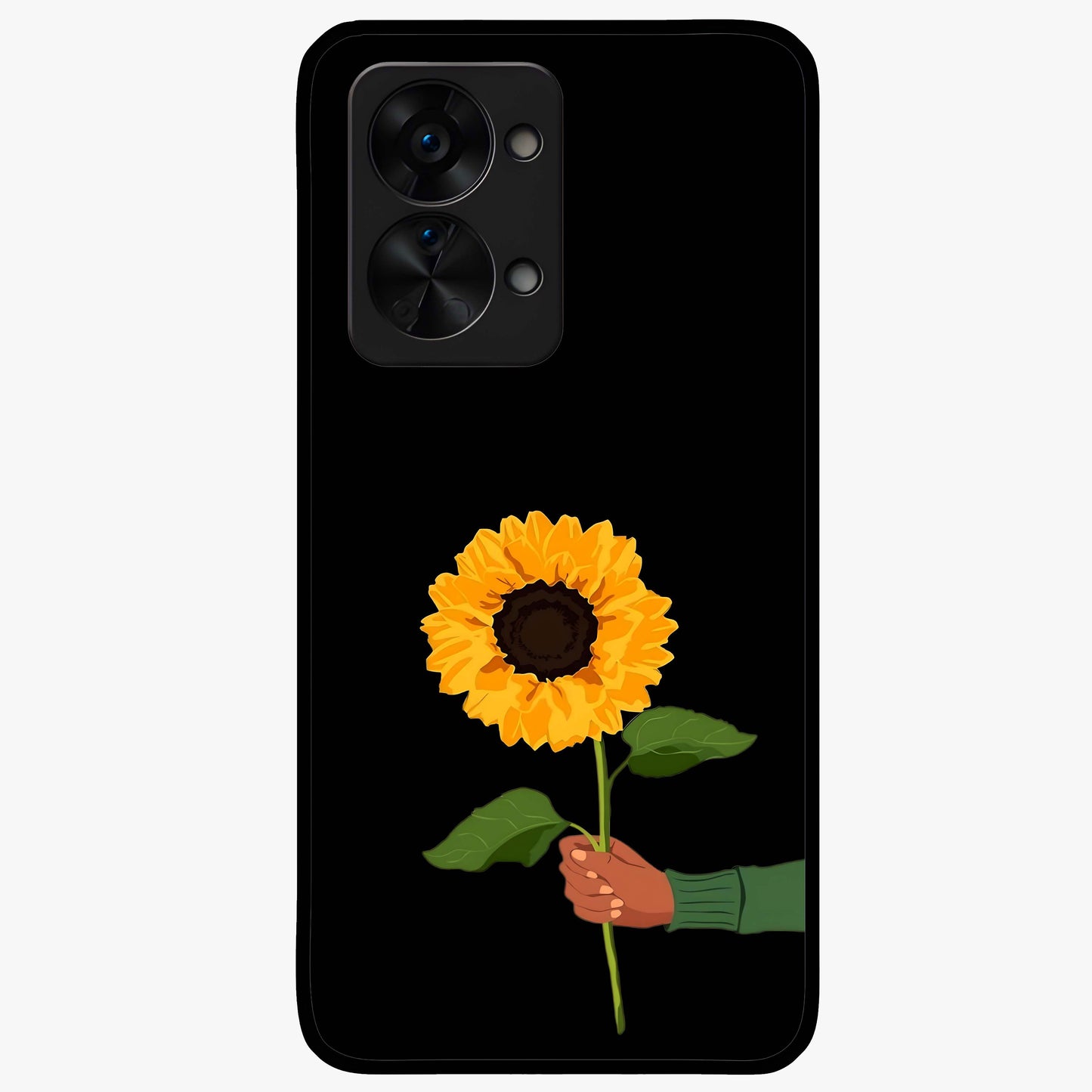 Sunflower Custom Name  Glass Case for OnePlus Nord 2T |1+Nord 2T