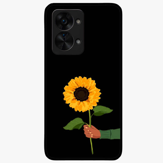 Sunflower Custom Name  Glass Case for OnePlus Nord 2T |1+Nord 2T