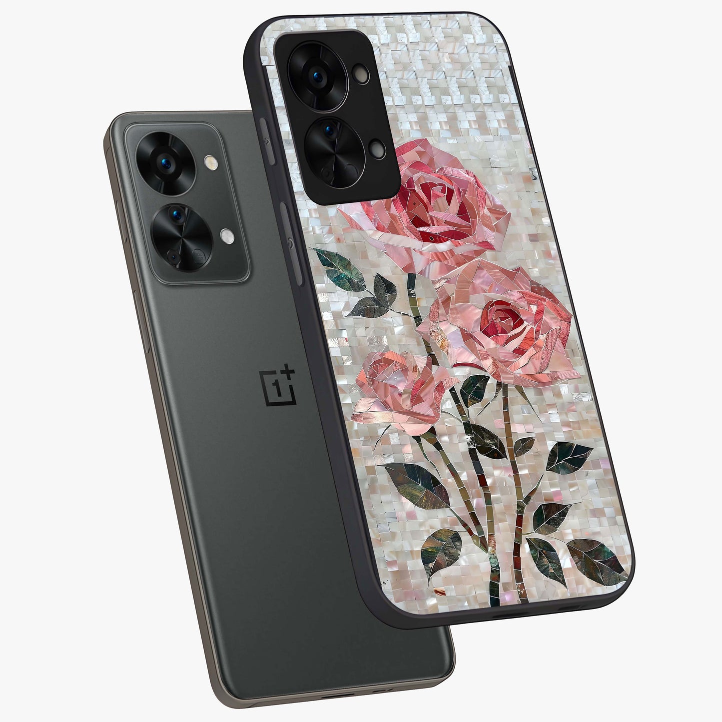 Blush Mosaic Bloom Glass Case for OnePlus Nord 2T |1+Nord 2T