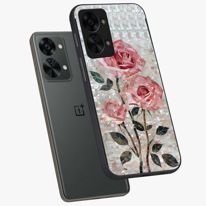 Blush Mosaic Bloom Glass Case for OnePlus Nord 2T |1+Nord 2T