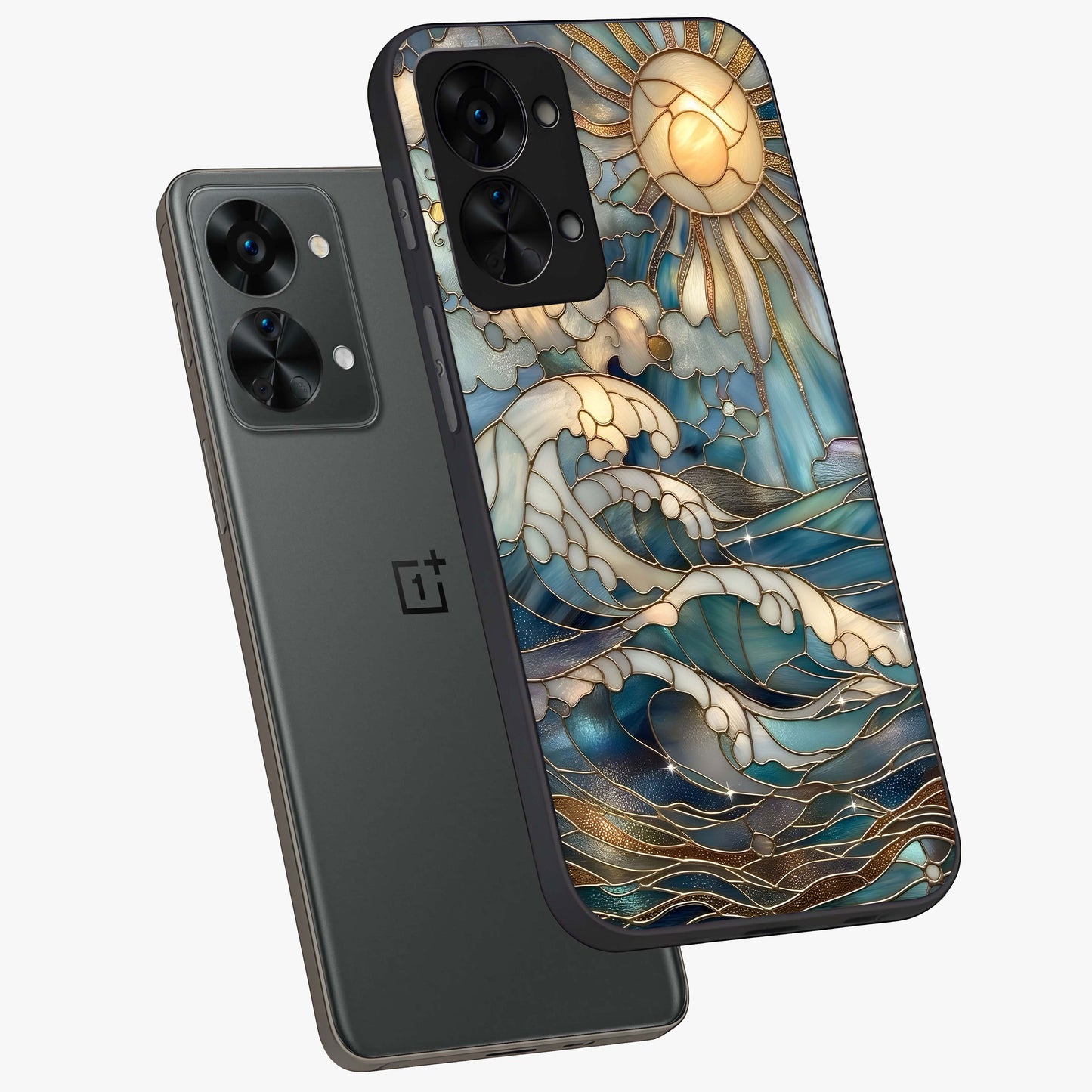 Oceanic Stained  Printed Glass Case for OnePlus Nord 2T |1+Nord 2T