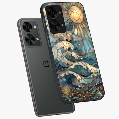 Oceanic Stained  Printed Glass Case for OnePlus Nord 2T |1+Nord 2T