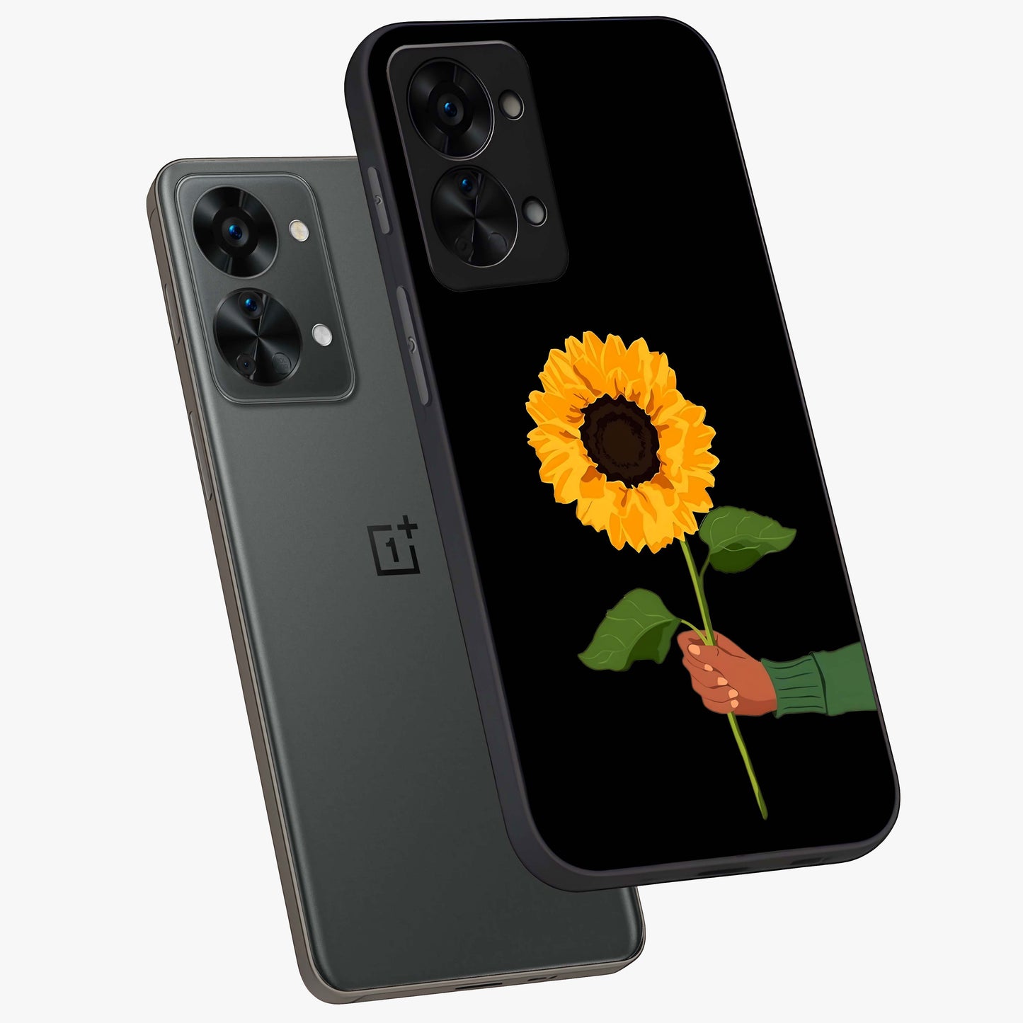 Sunflower Custom Name  Glass Case for OnePlus Nord 2T |1+Nord 2T