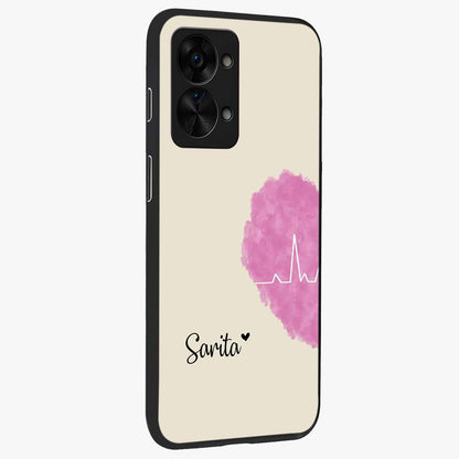 Heartbeat of Love Custom Name Glass Case for OnePlus Nord 2T |1+Nord 2T
